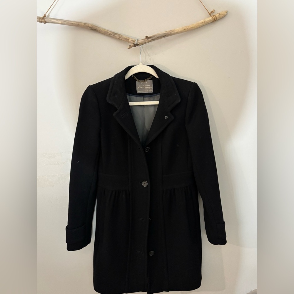 J. Crew Classic Black Trench Coat